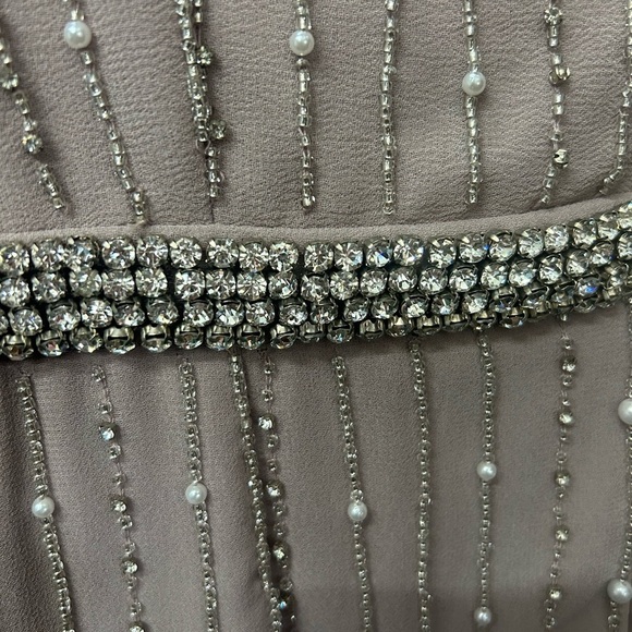 Mac Duggal 93622 NWT LONG SLEEVE PUFF SLEEVE BEADED MIDI DRESS - Picture 7 of 10